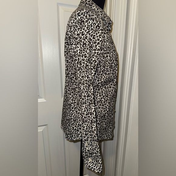 Talbots Black and White Animal Print Button Down Shirt - Picture 7 of 7